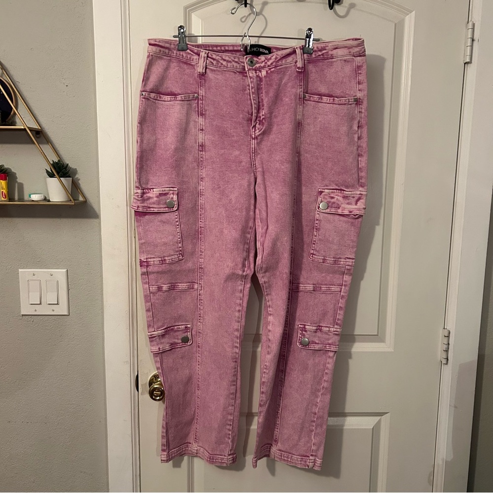 Fashion Nova Curve Plus Size Pink Denim Set - Picture 14 of 16